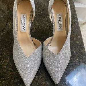 Jimmy Choo Sophia 100 in Silver SIZE 39 WORN ONCE